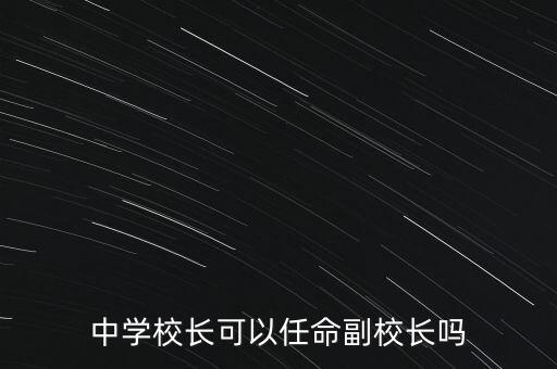 中學(xué)校長可以任命副校長嗎