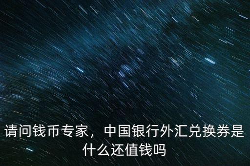 請(qǐng)問錢幣專家，中國銀行外匯兌換券是什么還值錢嗎