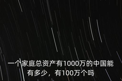 一個(gè)家庭總資產(chǎn)有1000萬的中國能有多少，有100萬個(gè)嗎