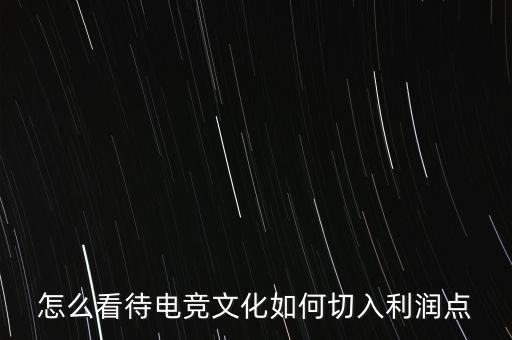 電競行業(yè)怎么掙錢,怎么看待電競文化