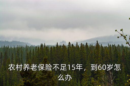 農(nóng)村養(yǎng)老保險(xiǎn)不足15年，到60歲怎么辦