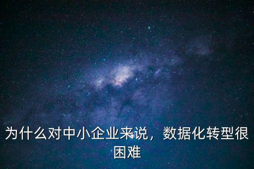 為什么對(duì)中小企業(yè)來說，數(shù)據(jù)化轉(zhuǎn)型很困難