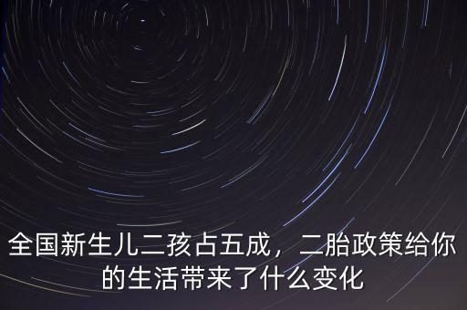 全國新生兒二孩占五成，二胎政策給你的生活帶來了什么變化