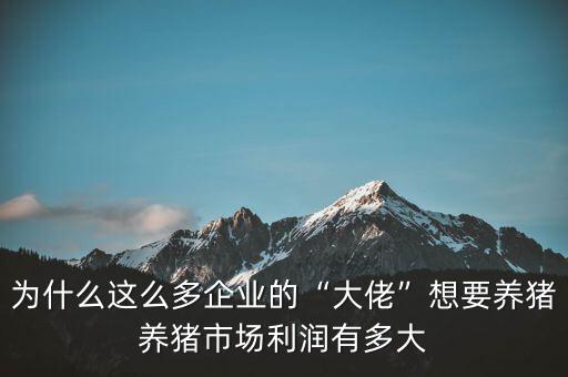 為什么這么多企業(yè)的“大佬”想要養(yǎng)豬養(yǎng)豬市場(chǎng)利潤(rùn)有多大