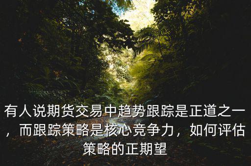 有人說期貨交易中趨勢跟蹤是正道之一，而跟蹤策略是核心競爭力，如何評估策略的正期望