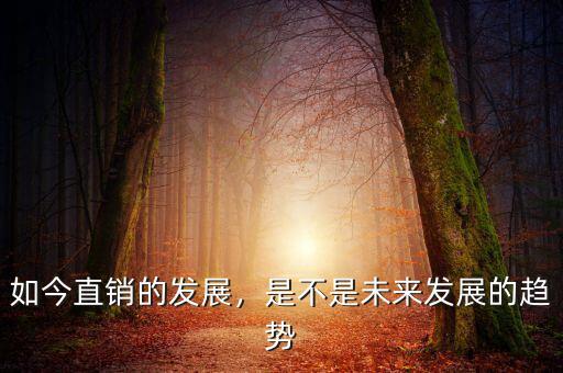 如今直銷的發(fā)展，是不是未來發(fā)展的趨勢