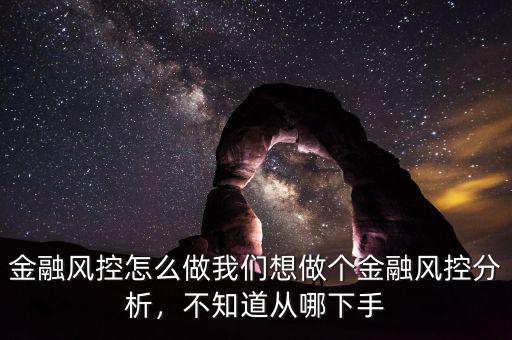 金融風(fēng)控怎么做我們想做個(gè)金融風(fēng)控分析，不知道從哪下手