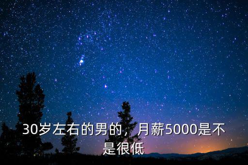 30歲左右的男的，月薪5000是不是很低