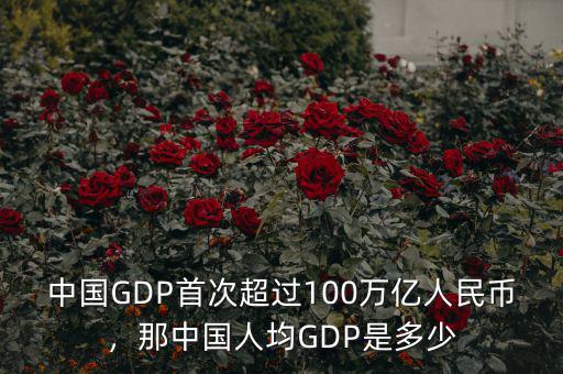 中國GDP首次超過100萬億人民幣，那中國人均GDP是多少