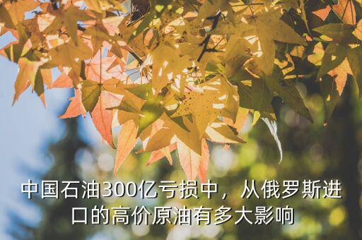 中國(guó)石油300億虧損中，從俄羅斯進(jìn)口的高價(jià)原油有多大影響