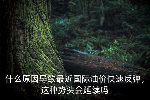 什么原因?qū)е伦罱鼑H油價快速反彈，這種勢頭會延續(xù)嗎