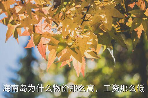 海南島為什么物價那么高，工資那么低