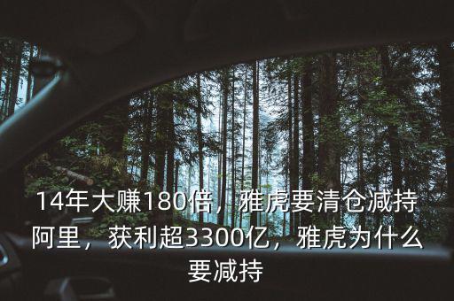 14年大賺180倍，雅虎要清倉(cāng)減持阿里，獲利超3300億，雅虎為什么要減持