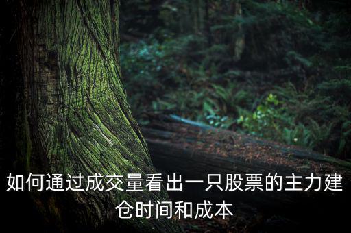 如何通過成交量看出一只股票的主力建倉時(shí)間和成本