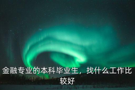 金融專(zhuān)業(yè)的本科畢業(yè)生，找什么工作比較好