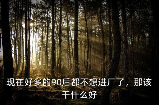 現(xiàn)在好多的90后都不想進(jìn)廠了，那該干什么好