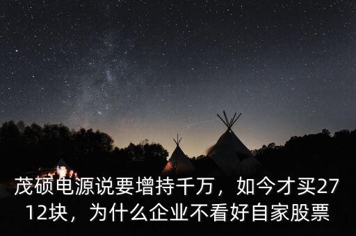 茂碩電源說要增持千萬，如今才買2712塊，為什么企業(yè)不看好自家股票