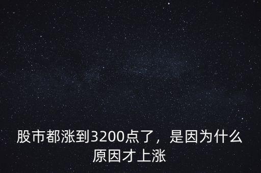 股市都漲到3200點了，是因為什么原因才上漲