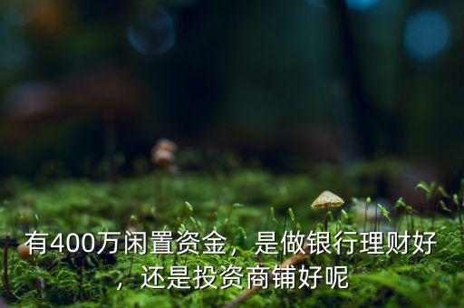 有400萬(wàn)怎么理財(cái),有400萬(wàn)閑置資金