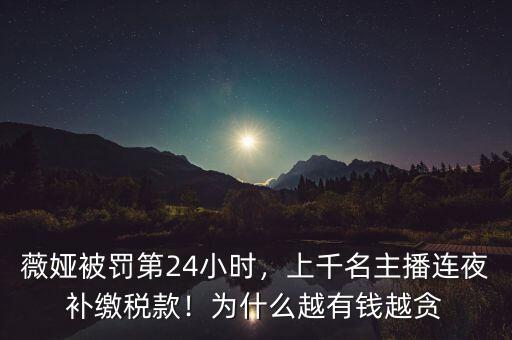 薇婭被罰第24小時(shí)，上千名主播連夜補(bǔ)繳稅款！為什么越有錢越貪