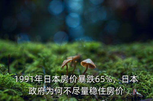 1991年日本房?jī)r(jià)暴跌65%，日本政府為何不盡量穩(wěn)住房?jī)r(jià)