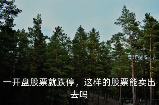 一開盤股票就跌停，這樣的股票能賣出去嗎