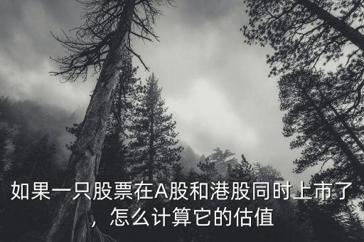 如果一只股票在A股和港股同時(shí)上市了，怎么計(jì)算它的估值