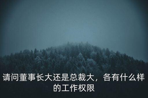 請(qǐng)問(wèn)董事長(zhǎng)大還是總裁大，各有什么樣的工作權(quán)限