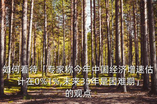 如何看待「專家稱今年中國(guó)經(jīng)濟(jì)增速估計(jì)在0%1%,未來(lái)35年是困難期」的觀點(diǎn)