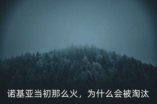 諾基亞為什么被淘汰,為什么會被淘汰