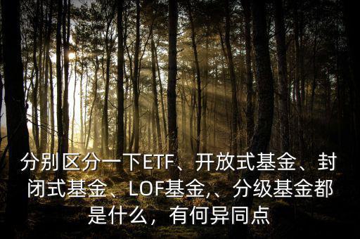 分別區(qū)分一下ETF、開(kāi)放式基金、封閉式基金、LOF基金,、分級(jí)基金都是什么，有何異同點(diǎn)