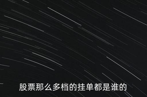 股票那么多檔的掛單都是誰(shuí)的