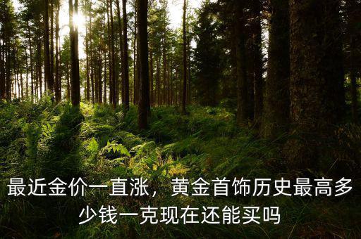 最近金價(jià)一直漲，黃金首飾歷史最高多少錢一克現(xiàn)在還能買嗎