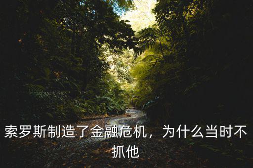 為什么不抓索羅斯,為什么當(dāng)時不抓他