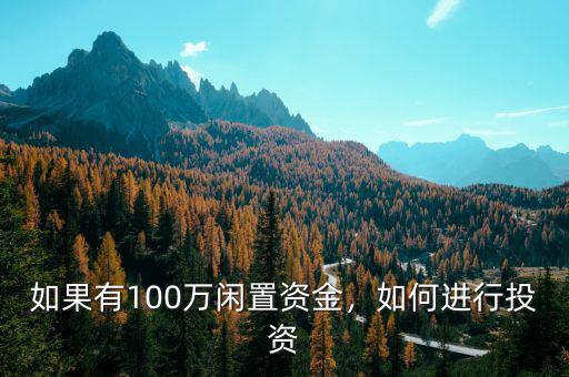 如果有100萬該怎么投資,100萬存款該怎么投資