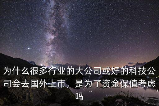 為什么很多行業(yè)的大公司或好的科技公司會去國外上市，是為了資金保值考慮嗎