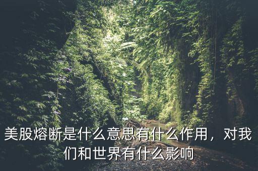 美股熔斷是什么意思有什么作用，對我們和世界有什么影響