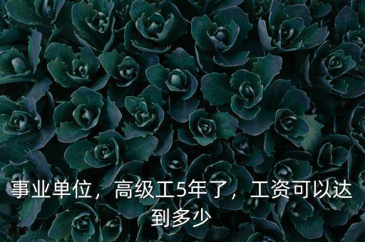 事業(yè)單位，高級工5年了，工資可以達到多少