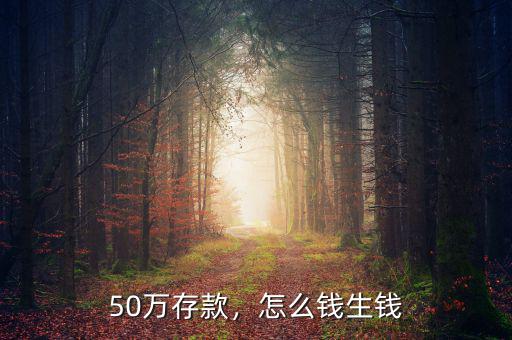 存款50萬怎么理財(cái),本人現(xiàn)有50萬存款