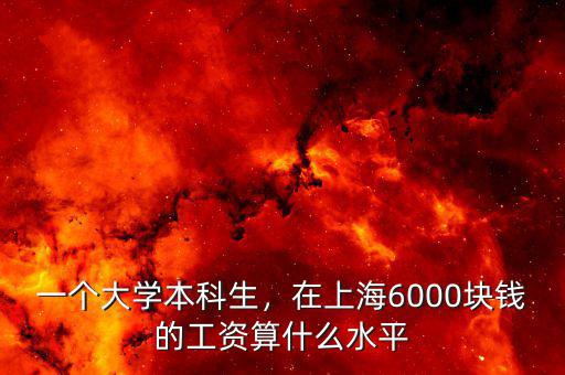 一個大學(xué)本科生，在上海6000塊錢的工資算什么水平