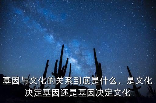 基因與文化的關(guān)系到底是什么，是文化決定基因還是基因決定文化