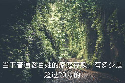 當(dāng)下普通老百姓的家庭存款，有多少是超過20萬的