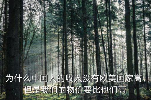 為什么中國(guó)人的收入沒(méi)有歐美國(guó)家高，但是我們的物價(jià)要比他們高