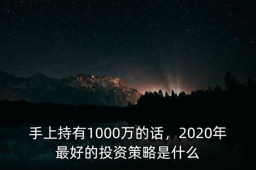 手上持有1000萬(wàn)的話，2020年最好的投資策略是什么