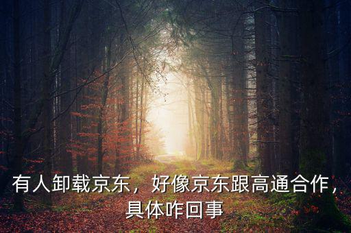 有人卸載京東，好像京東跟高通合作，具體咋回事