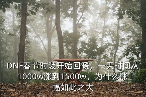 DNF春節(jié)時裝開始回暖，一天時間從1000w漲到1500w，為什么漲幅如此之大