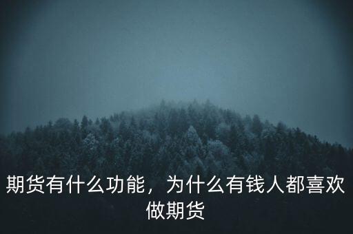 為什么會(huì)有期貨,期貨有什么功能