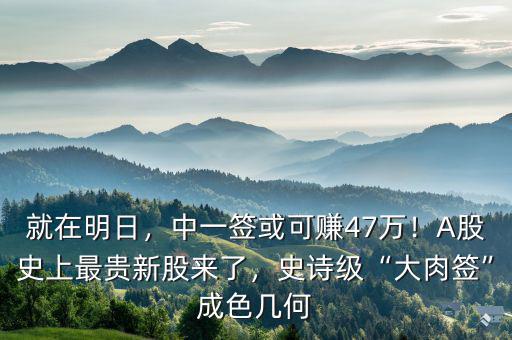 就在明日，中一簽或可賺47萬(wàn)！A股史上最貴新股來(lái)了，史詩(shī)級(jí)“大肉簽”成色幾何