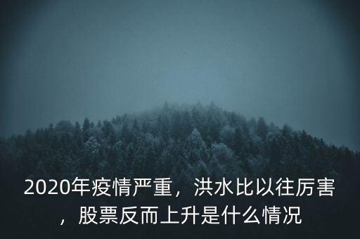 2020年疫情嚴(yán)重，洪水比以往厲害，股票反而上升是什么情況