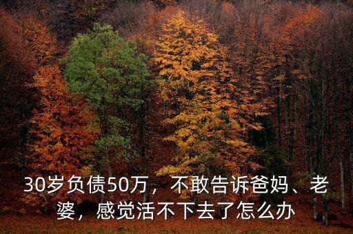 30歲負(fù)債50萬(wàn)，不敢告訴爸媽、老婆，感覺(jué)活不下去了怎么辦